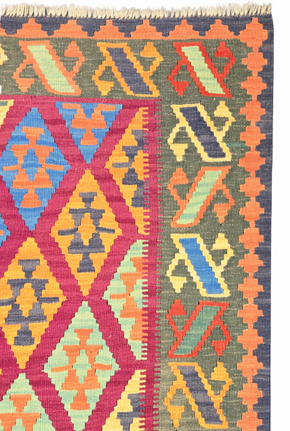 Afgan Tribal kelim 260x176 wollen vloerkleed flatweave