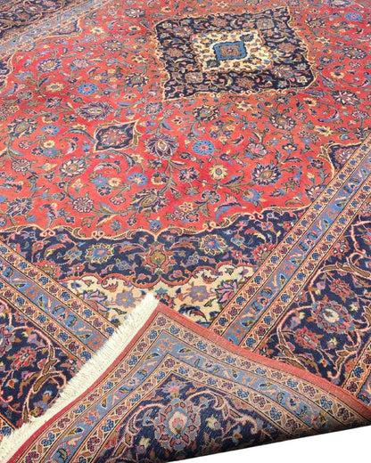 Groot Perzisch tapijt Kashan 360x250 wollen vloerkleed Iran