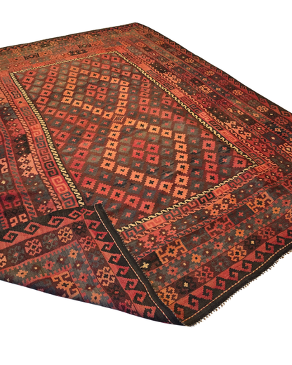 Tribal Kelim afganistan 310x250 wollen vloerkleed handgeknoopt