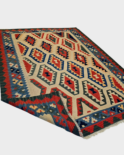 Kelim Fars Ghashgai 240x180 wollen vloerkleed flatweave handgeweven