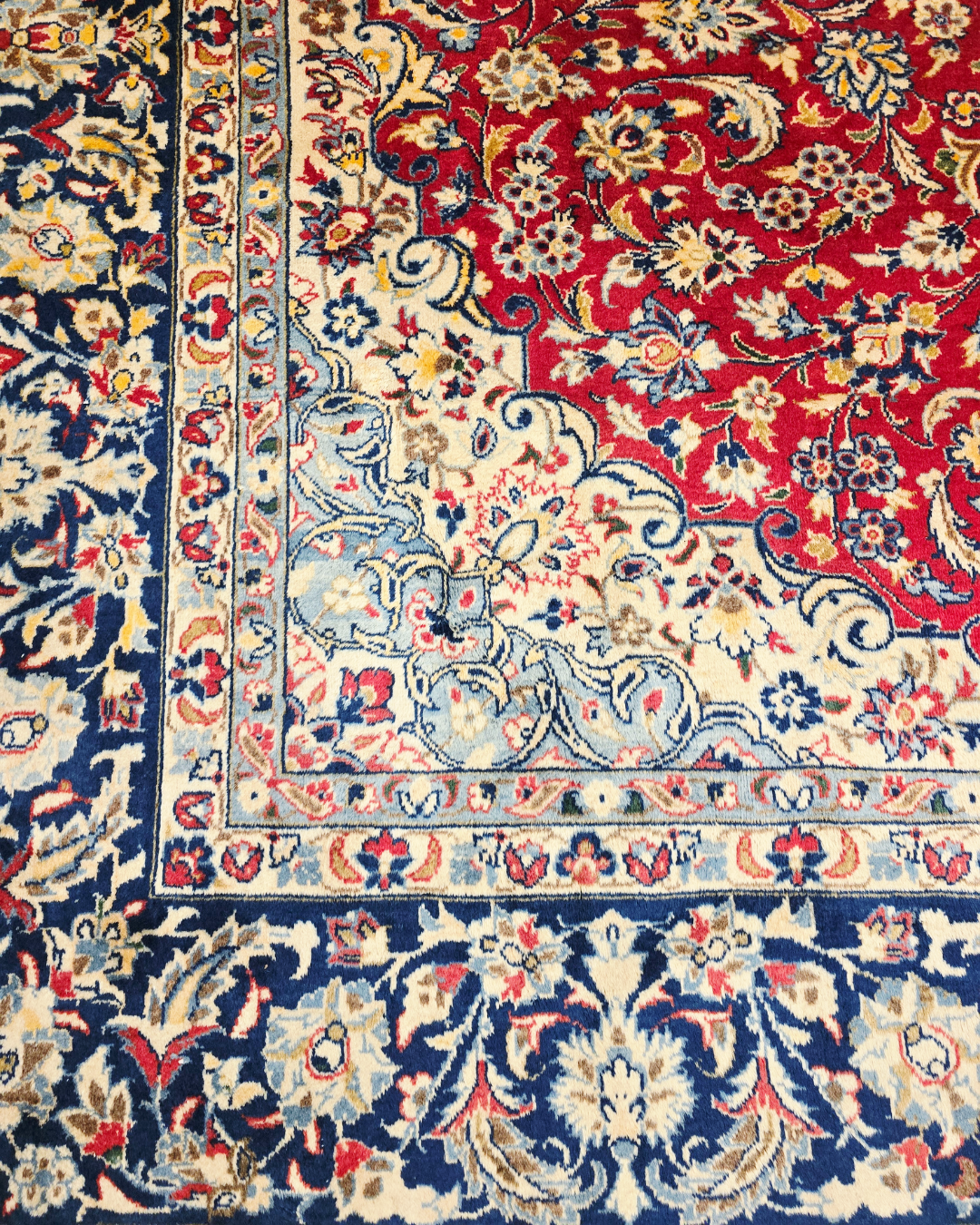 Groot Perzisch tapijt Kashan 400x300 wollen vloerkleed handgeknoopt Iran