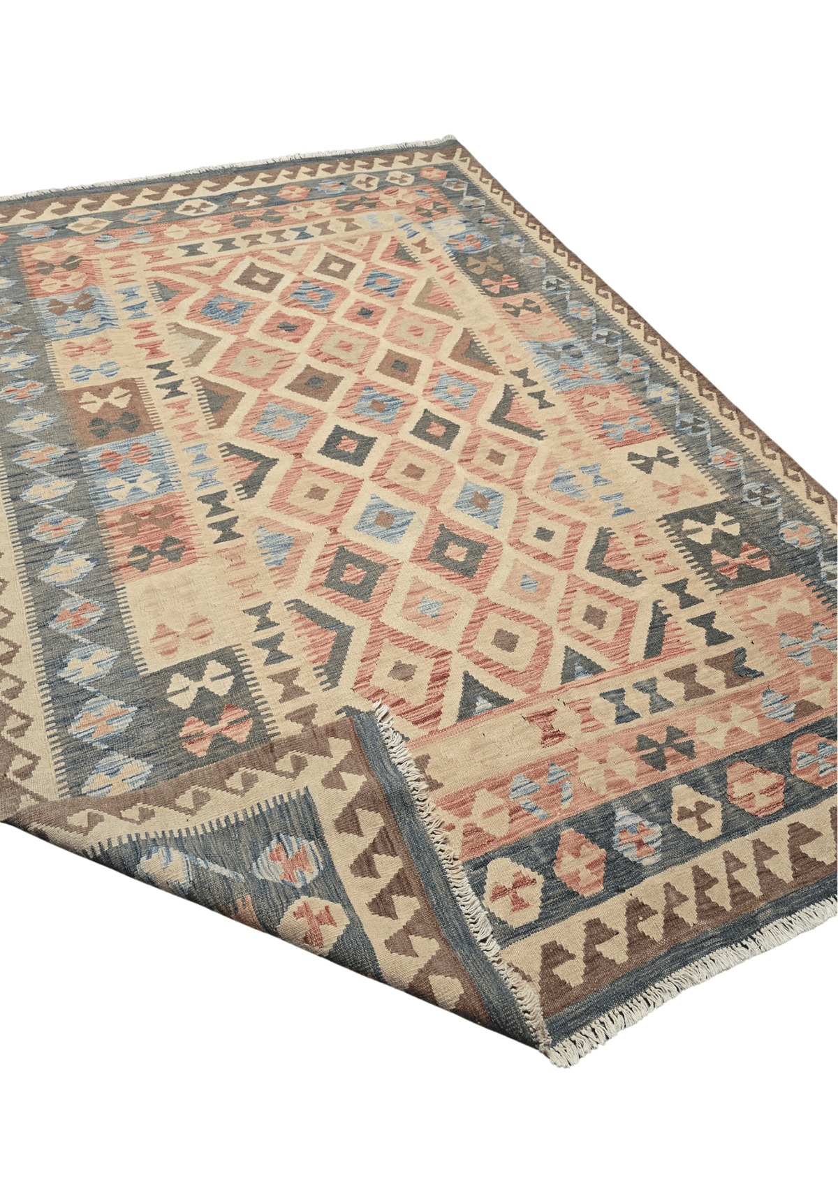 Afgan tribal kelim 290x190 handgeweven wollen vloerkleed