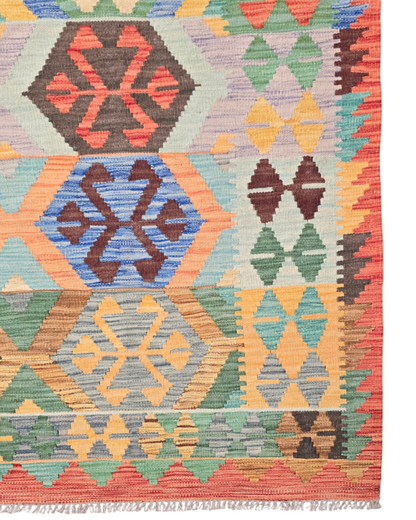 Afgan tribal Kelim 240x174 wollenvloerkleed Flatweave