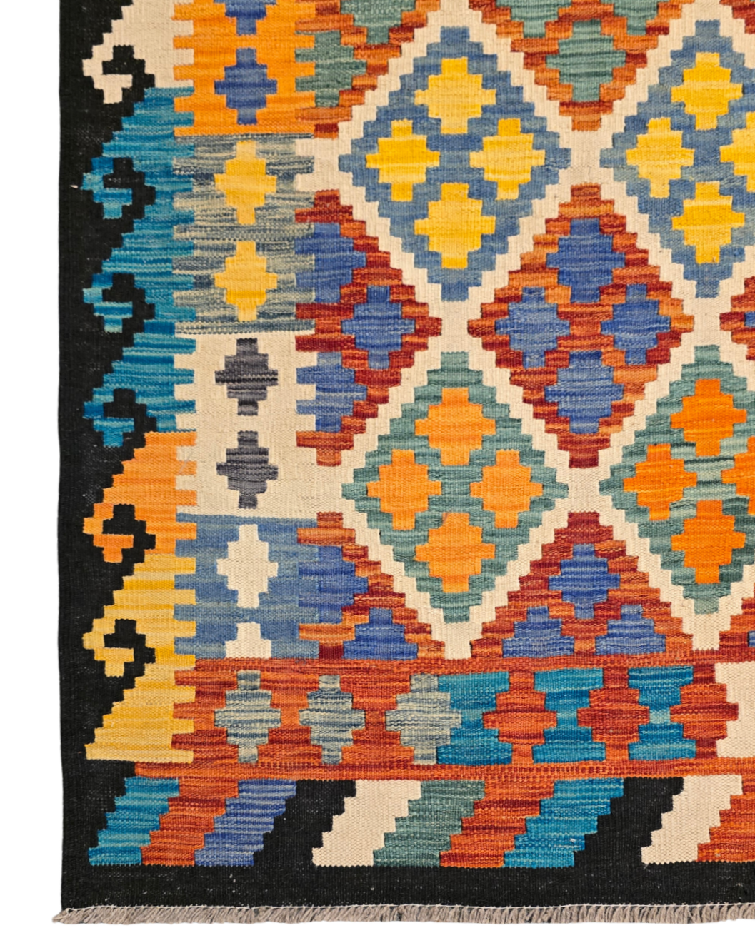 Afghan Tribal kelim 291x203 wollen vloerkleed flatweave