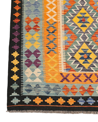 Kelim tapijt Afghan perzisch 286x191 wollen vloerkleed