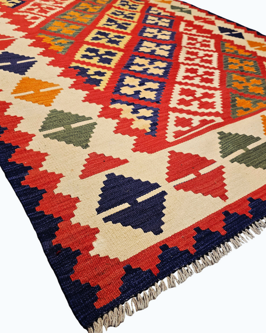 Tribal Kelim Afganistan 250x180 wollen vloerkleed handgeweven