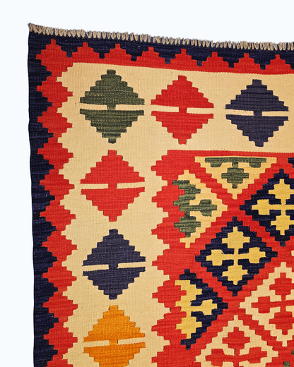 Tribal Kelim Afganistan 250x180 wollen vloerkleed handgeweven
