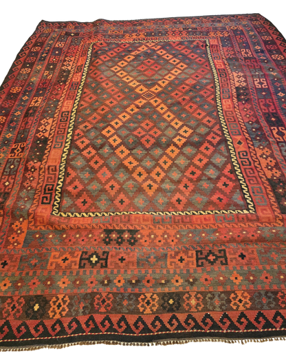 Tribal Kelim afganistan 310x250 wollen vloerkleed handgeknoopt