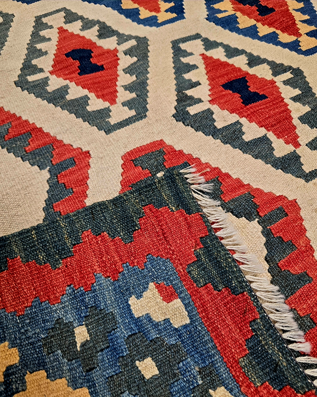 Kelim Fars Ghashgai 240x180 wollen vloerkleed flatweave handgeweven