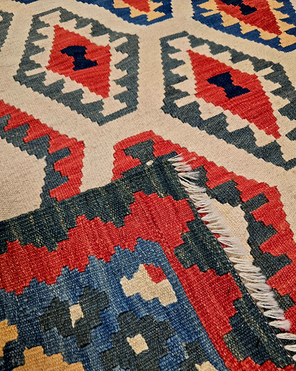 Kelim Fars Ghashgai 240x180 wollen vloerkleed flatweave handgeweven