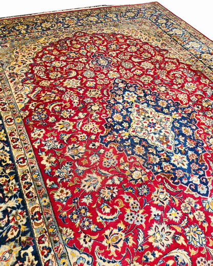 Groot Perzisch tapijt Kashan 400x300 wollen vloerkleed handgeknoopt Iran