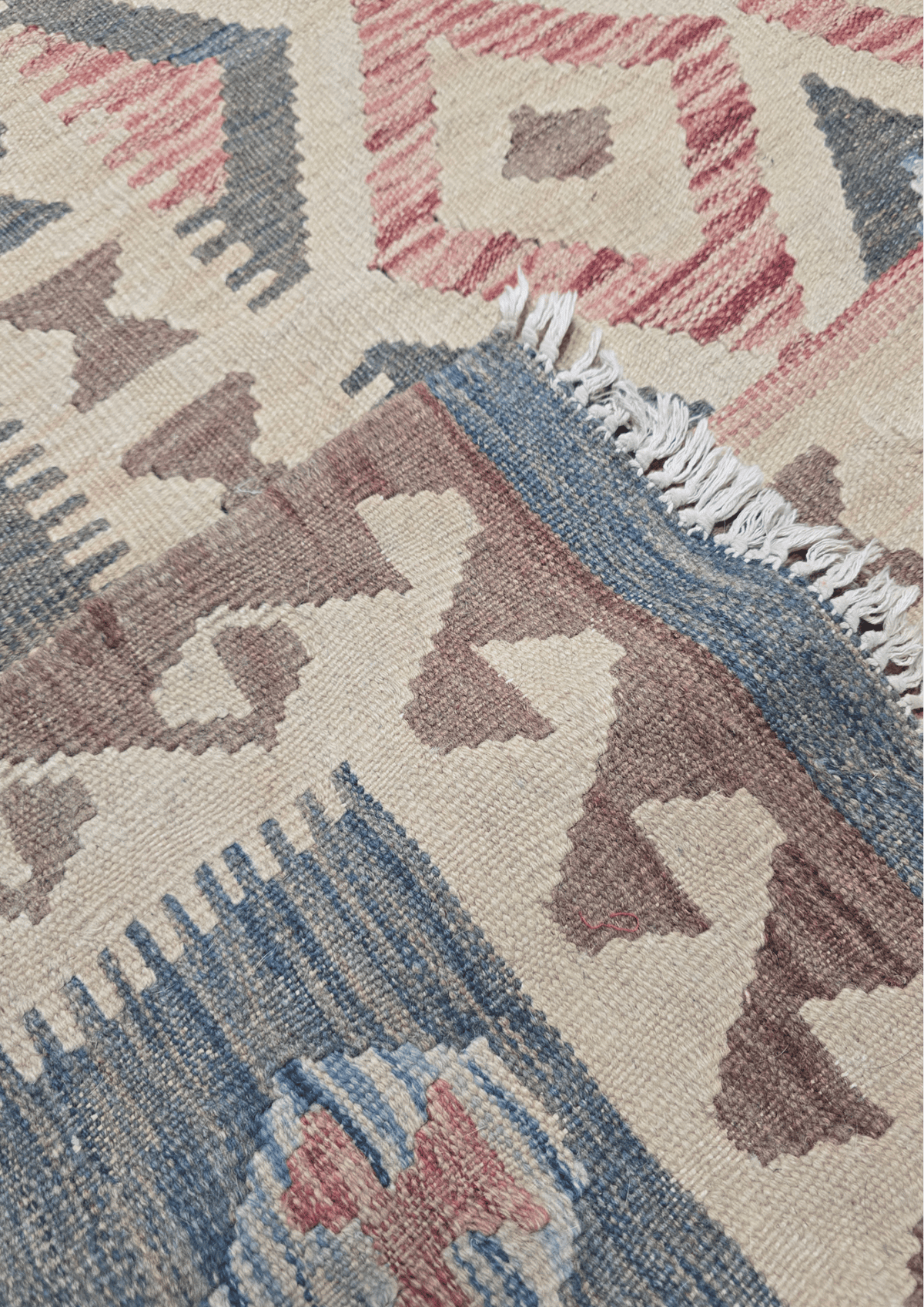 Afgan tribal kelim 290x190 handgeweven wollen vloerkleed