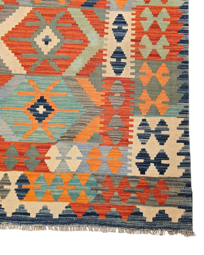 Kelim tapijt Afghan perzisch 298x203 wollen vloerkleed