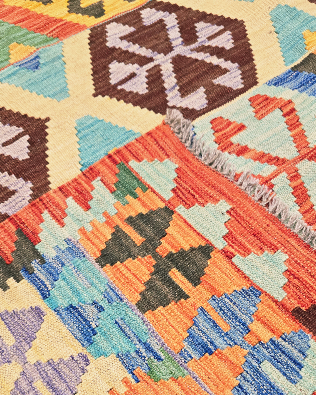 Afgan tribal Kelim 240x174 wollenvloerkleed Flatweave