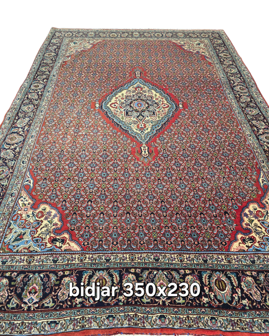 Groot Perzisch tapijt Bidjar 350x230 wollen vloerkleed handgeknoopt Iran