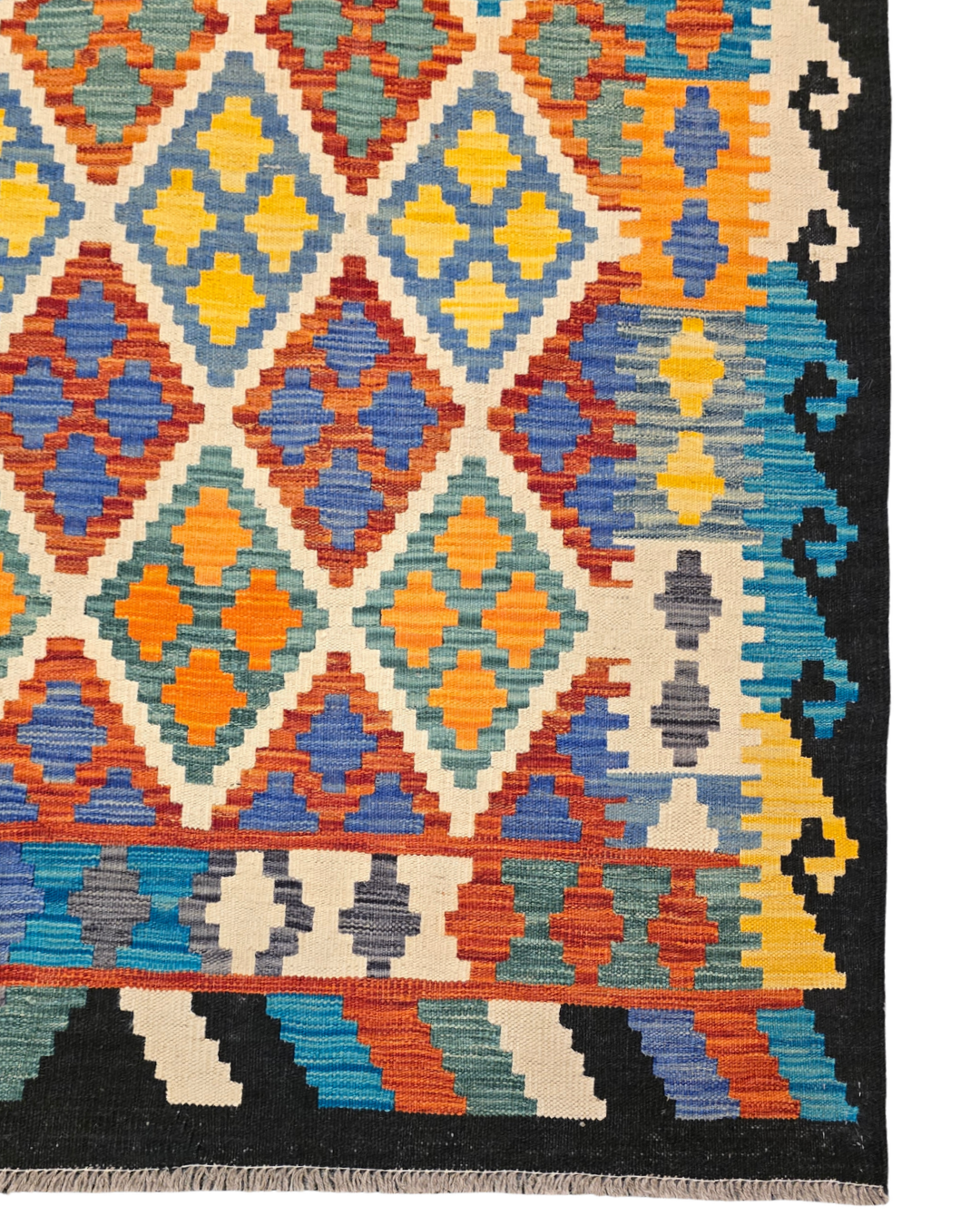 Afghan Tribal kelim 291x203 wollen vloerkleed flatweave