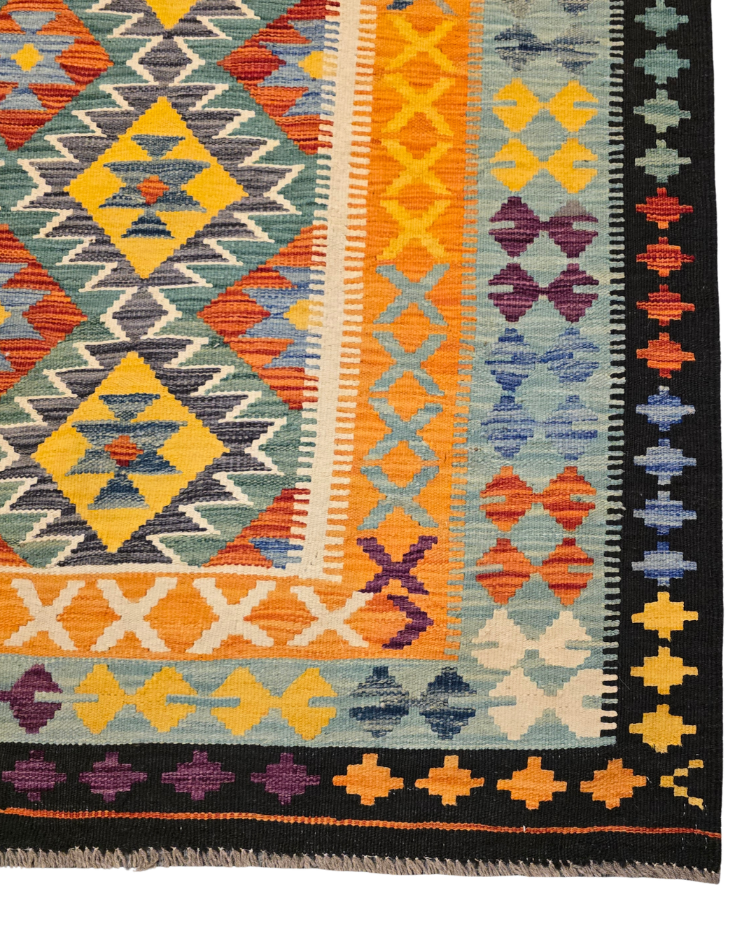 Kelim tapijt Afghan perzisch 286x191 wollen vloerkleed