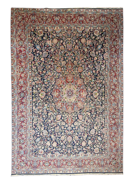 Groot Perzisch tapijt Kirman 375x250 wollen vloerkleed handgeknoopt Iran