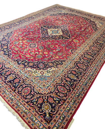 Groot Perzisch tapijt Kashan 400x300 wollen vloerkleed iran handgeknoopt