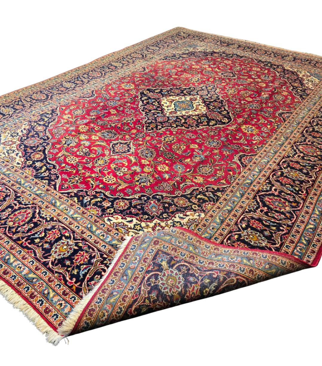 Groot Perzisch tapijt Kashan 400x300 wollen vloerkleed iran handgeknoopt