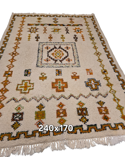 Berber tapijt 240x170 wollen vloerkleed handgeknoopt Marokko