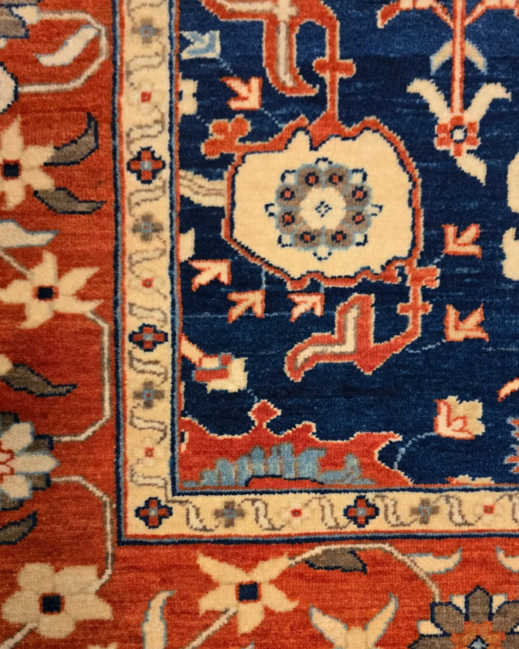 Groot Perzisch tapijt Kazak 241x305 wollen vloerkleed handgeknoopt