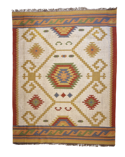 Grote Kelmin Flatweave 370x280 handgeweven wollen vloerkleed