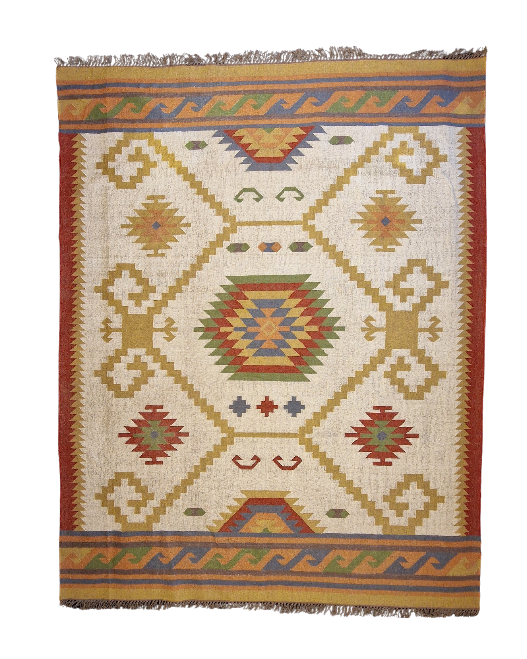 Grote Kelmin Flatweave 370x280 handgeweven wollen vloerkleed