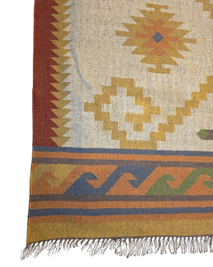 Grote Kelmin Flatweave 370x280 handgeweven wollen vloerkleed