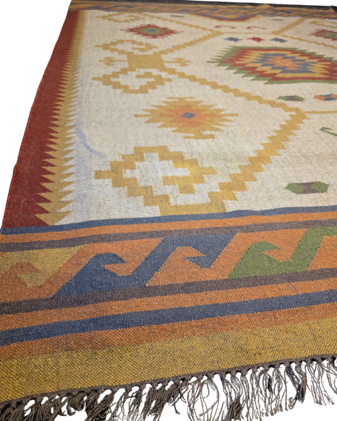 Grote Kelmin Flatweave 370x280 handgeweven wollen vloerkleed