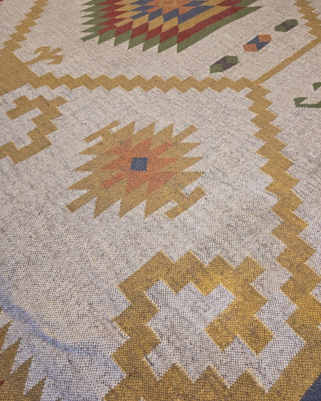 Grote Kelmin Flatweave 370x280 handgeweven wollen vloerkleed