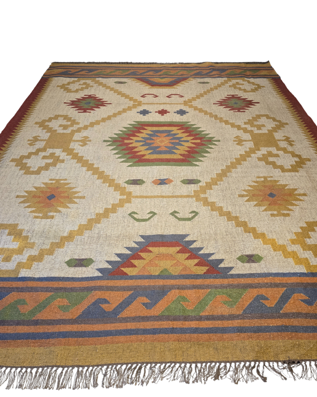 Grote Kelmin Flatweave 370x280 handgeweven wollen vloerkleed