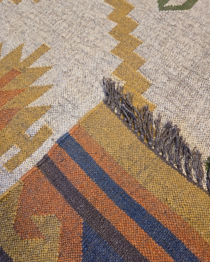 Grote Kelmin Flatweave 370x280 handgeweven wollen vloerkleed