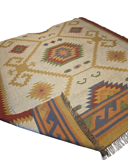 Grote Kelmin Flatweave 370x280 handgeweven wollen vloerkleed