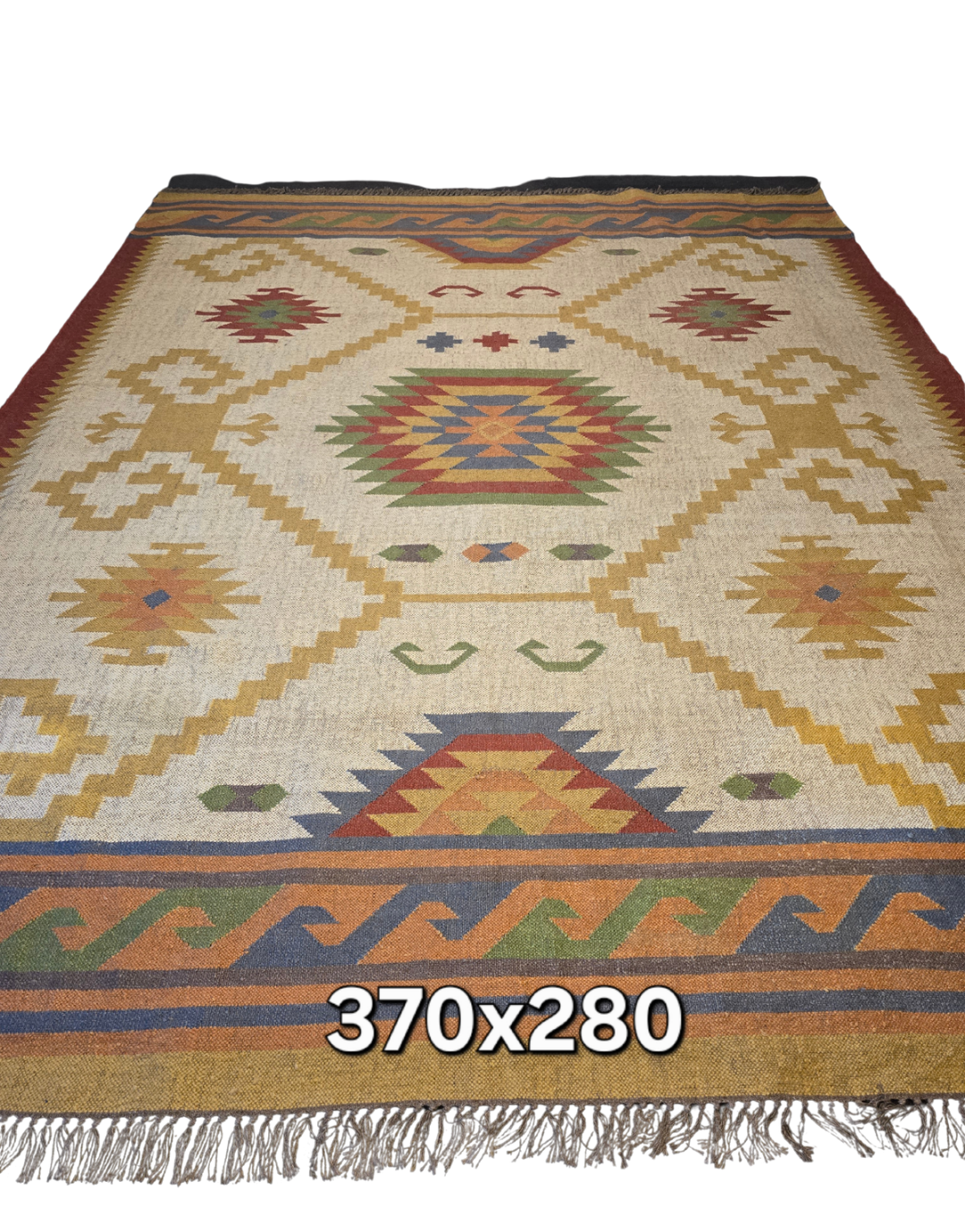 Grote Kelmin Flatweave 370x280 handgeweven wollen vloerkleed