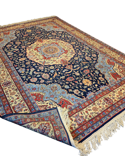 Groot Perzsch tapijt tabriz 350x250 wollen vloerkleed handgeknoopt iran