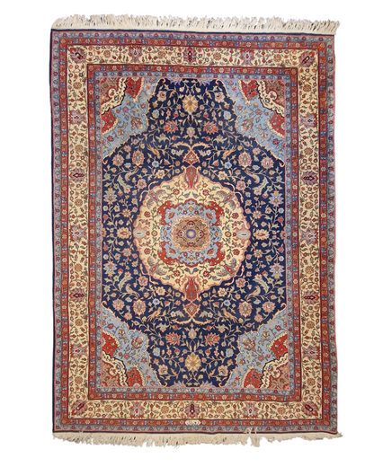 Groot Perzsch tapijt tabriz 350x250 wollen vloerkleed handgeknoopt iran