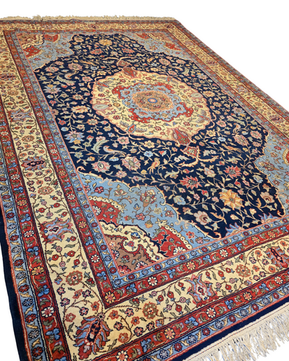 Groot Perzsch tapijt tabriz 350x250 wollen vloerkleed handgeknoopt iran