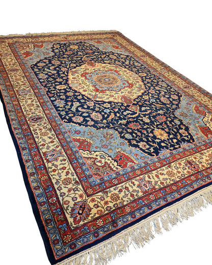 Groot Perzsch tapijt tabriz 350x250 wollen vloerkleed handgeknoopt iran