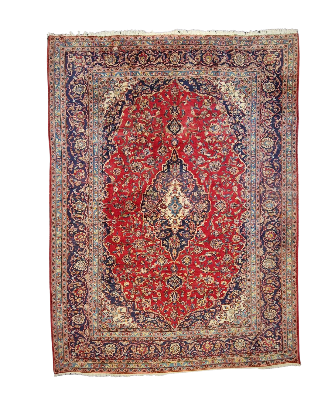 Groot Perzisch Tapijt Kashan 350x250 wollen vloerkleed handgeknoopt Iran