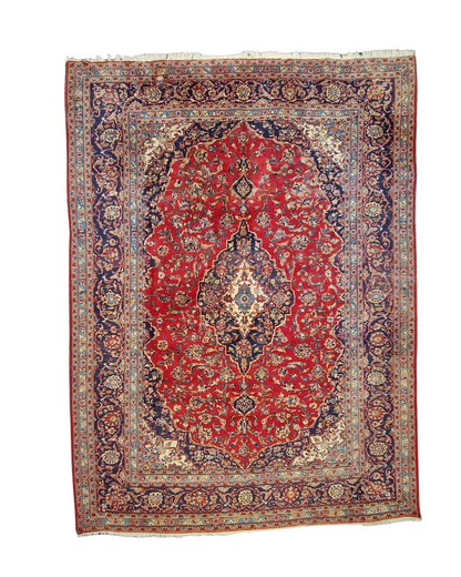 Groot Perzisch Tapijt Kashan 350x250 wollen vloerkleed handgeknoopt Iran