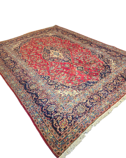 Groot Perzisch Tapijt Kashan 350x250 wollen vloerkleed handgeknoopt Iran