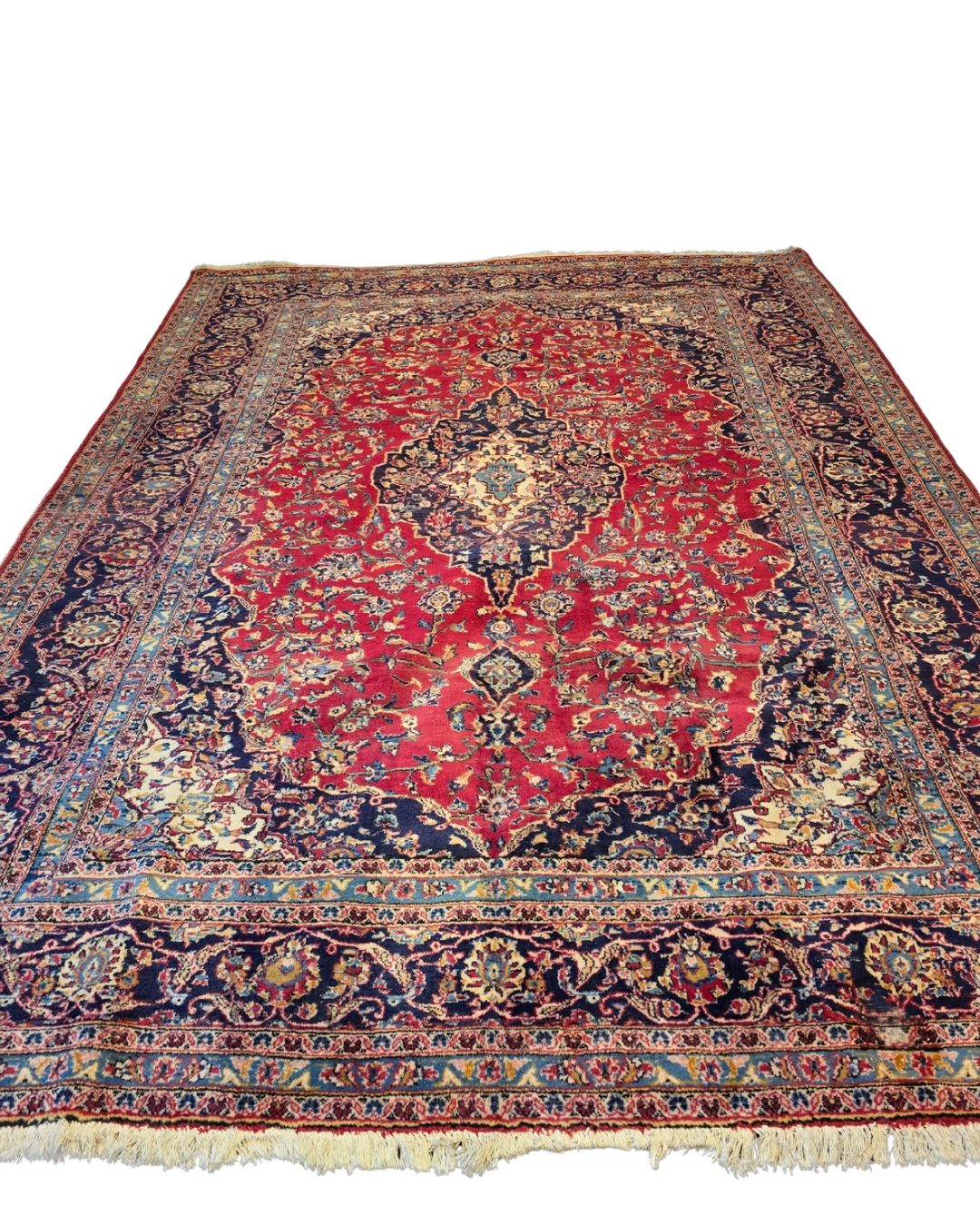 Groot Perzisch Tapijt Kashan 350x250 wollen vloerkleed handgeknoopt Iran