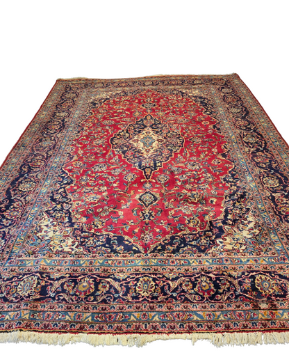 Groot Perzisch Tapijt Kashan 350x250 wollen vloerkleed handgeknoopt Iran