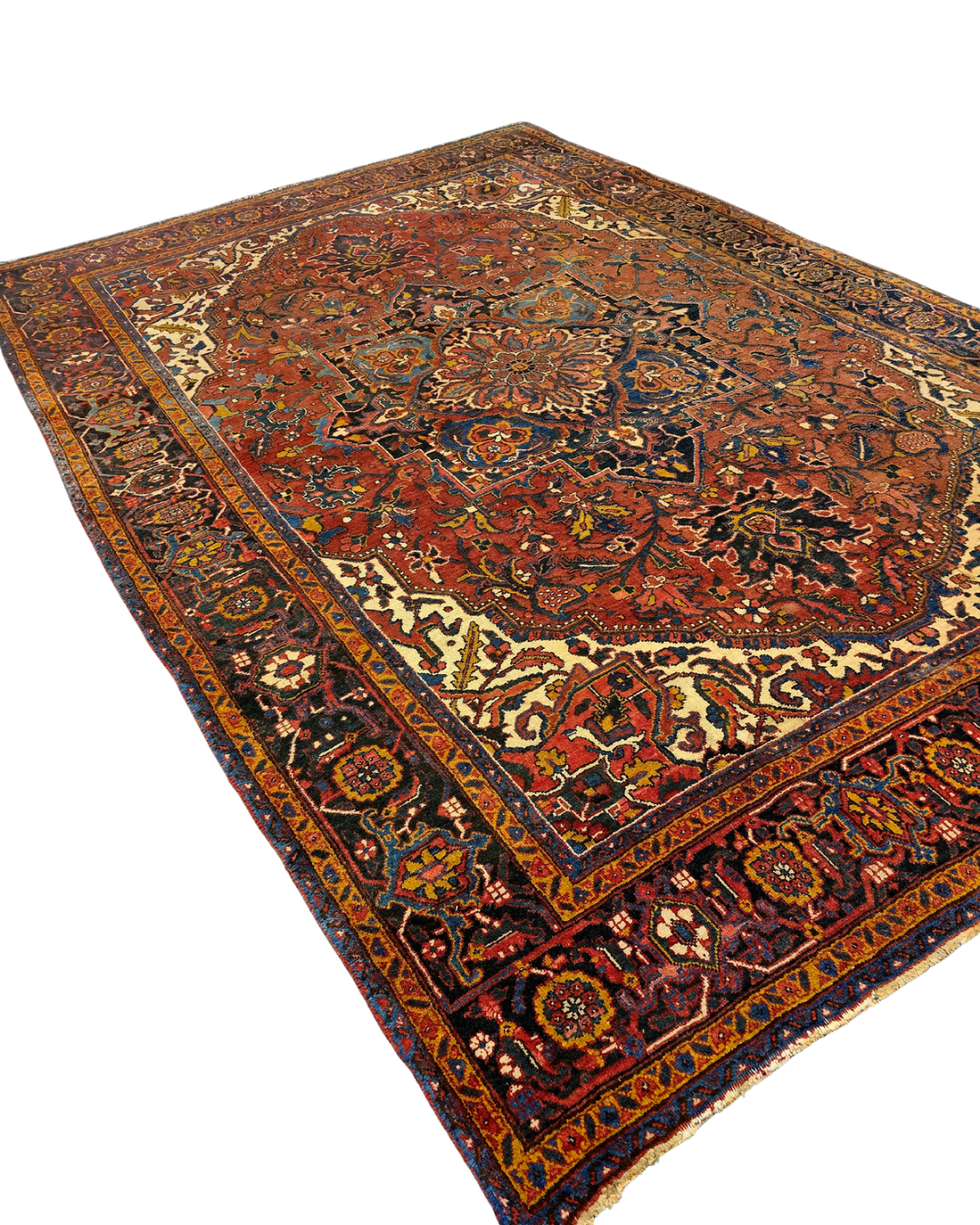 Groot Perzisch tapijt Heriz 350x230 wolln vloerkleed handgeknoopt Iran