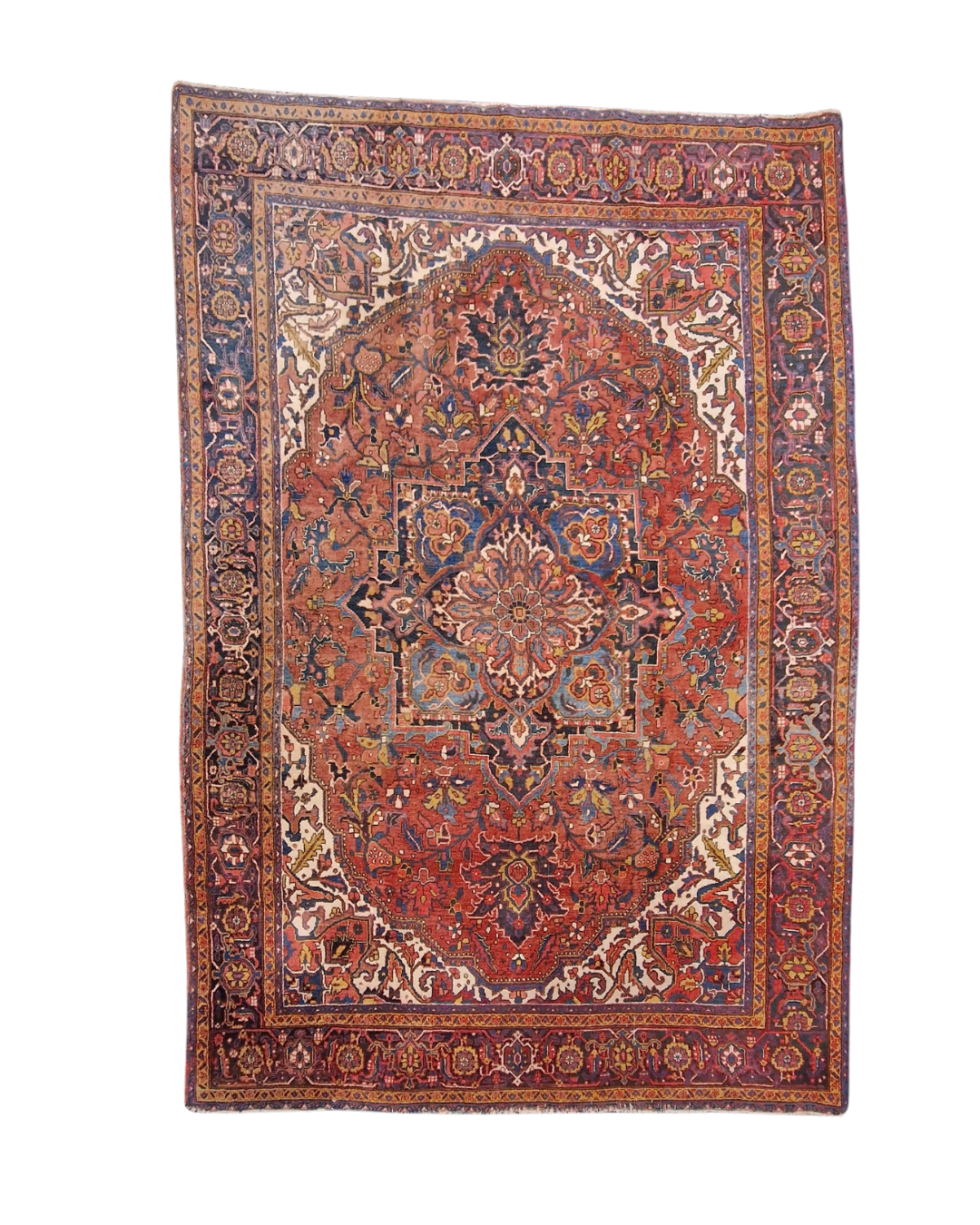 Groot Perzisch tapijt Heriz 350x230 wolln vloerkleed handgeknoopt Iran