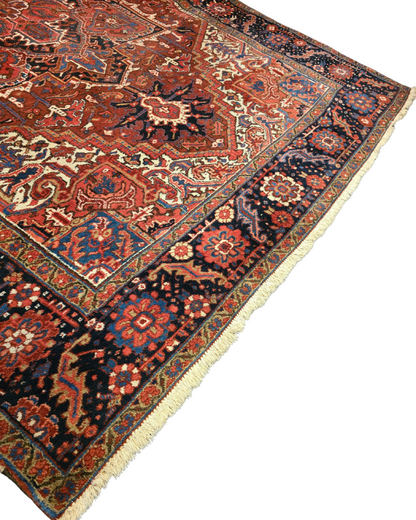 Groot Perzisch tapijt heriz 350x245 wollen vloerkledd handgeknoopt Iran