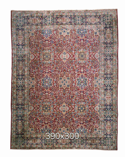 xxl Groot Perzisch tapijt Kerman 390x300 wollen vloerkleed handgeknoopt iran