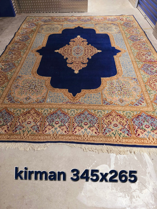 Groot Perzisch tapijt Kirman 345x265 wollen vloerkleed iran